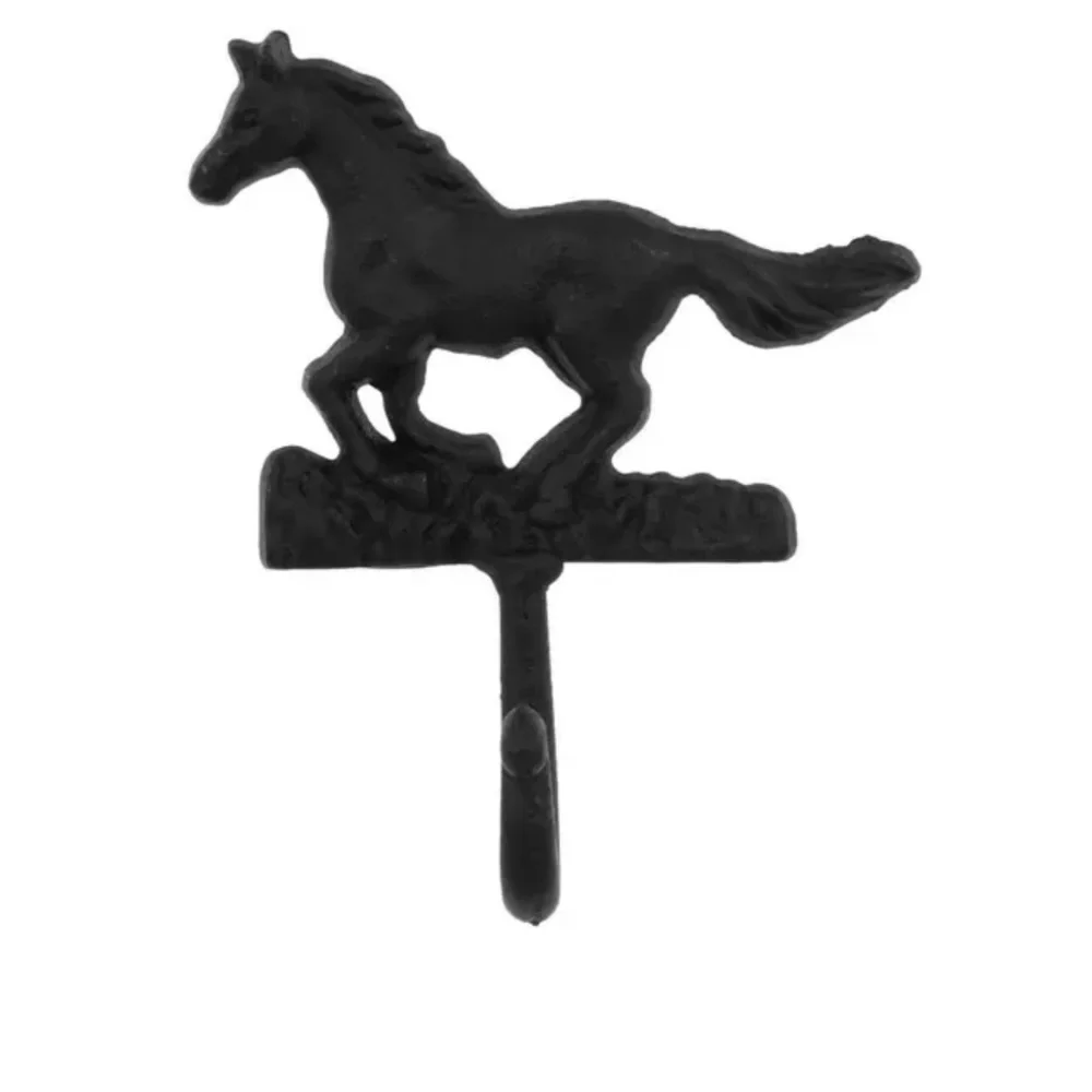 Metal Horse Wall Hook Hanger- Black